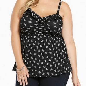 Black butterfly cami